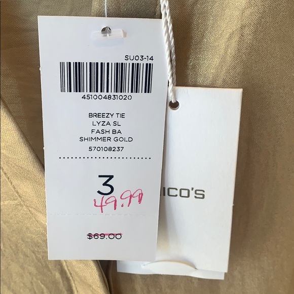 NWT Chico’s Gold Top - Picture 7 of 10
